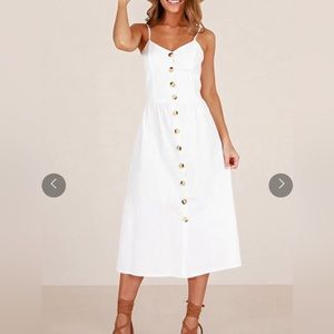 White Button Down Sundress - Size M